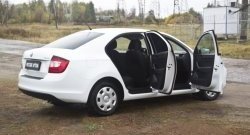 2 149 р. Накладки на порожки автомобиля RA Skoda Rapid NH3 дорестайлинг лифтбэк (2012-2017) (Комплект (передние+задние))  с доставкой в г. Москва. Увеличить фотографию 4