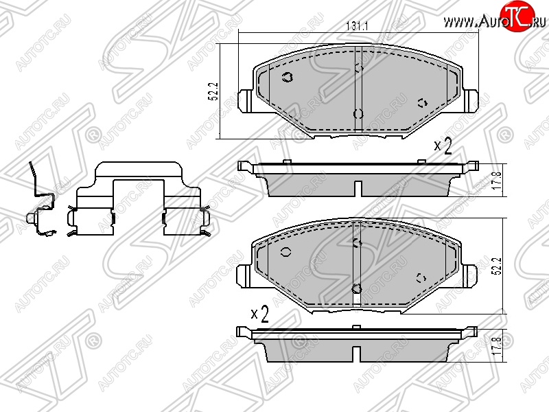 1 299 р. Колодки тормозные SAT (передние) Volkswagen Polo 5 седан дорестайлинг (2009-2015)  с доставкой в г. Москва