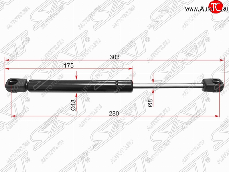 559 р. Газовый упор крышки багажника SAT  Skoda Superb  седан (2001-2006), Volkswagen Passat  B5 (1996-2000)  с доставкой в г. Москва