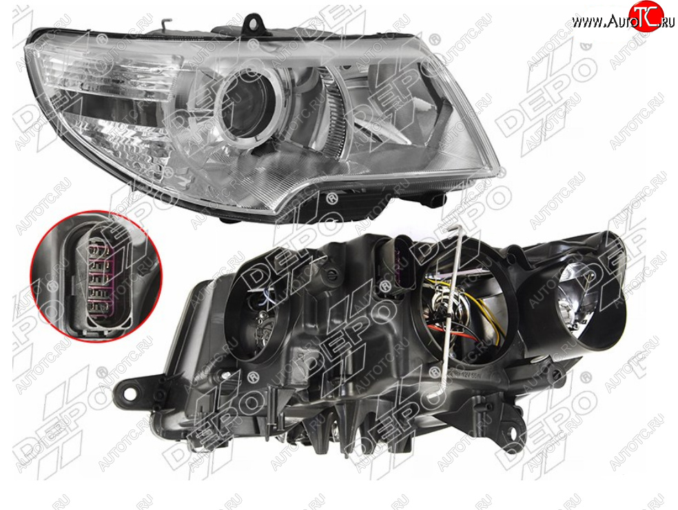 17 899 р. Правая фара DEPO  Skoda Superb ( B6 (3T),  B6 (3T5)) (2008-2013) лифтбэк дорестайлинг, универсал доресталийнг  с доставкой в г. Москва