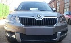 Нижняя сетка на бампер Outdoor Russtal (черная) Skoda Yeti (2013-2018)