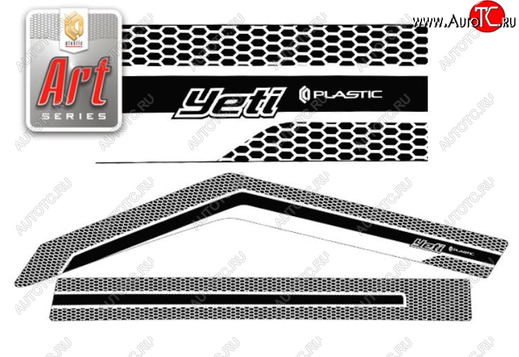 2 289 р. Дефлектора окон CA-Plastic  Skoda Yeti (2009-2013) (Серия Art черная)  с доставкой в г. Москва