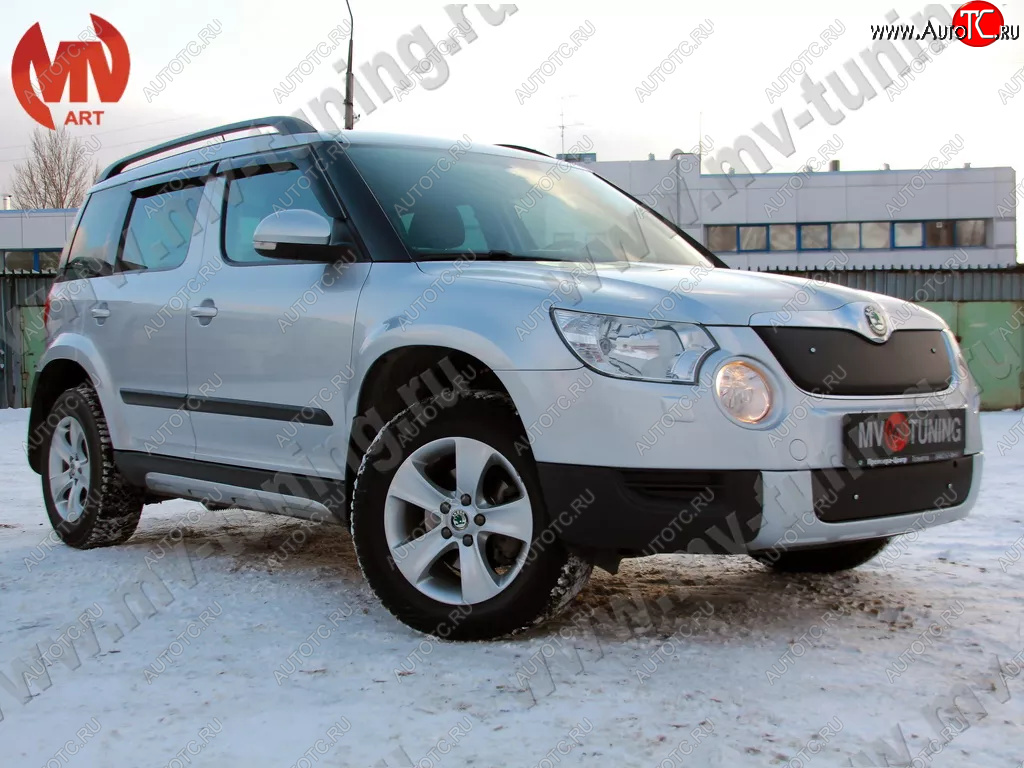 5 399 р. Зимние заглушки (шагрень, верхняя и нижняя) MV-Tuning  Skoda Yeti (2009-2013) (Текстурная поверхность)  с доставкой в г. Москва