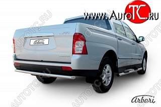 8 549 р. Защита заднего бампера Arbori SSANGYONG Actyon Sport (2012-2024)  с доставкой в г. Москва