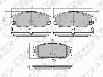 Колодки тормозные (передние) SAT SSANGYONG Kyron рестайлинг (2007-2016)