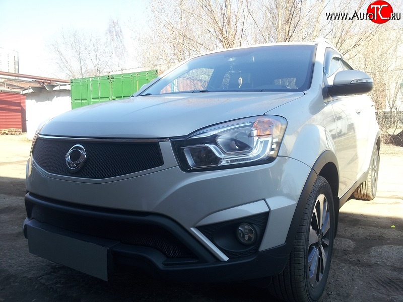 2 099 р. Нижняя сетка на бампер Russtal (черная) SSANGYONG Actyon рестайлинг (2013-2021)  с доставкой в г. Москва