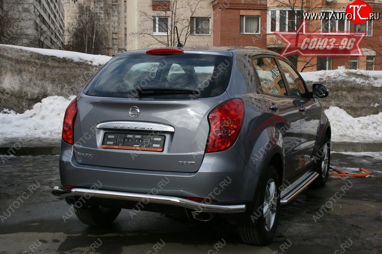 12 194 р. Защита заднего бампера (d60) волна Souz-96 SSANGYONG Actyon дорестайлинг (2010-2013)  с доставкой в г. Москва