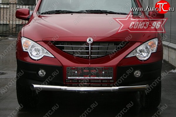 11 924 р. Защита переднего бампера одинарная Souz-96 (d76) SSANGYONG Actyon 1 (2006-2010)  с доставкой в г. Москва