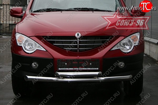 1 052 р. Защита переднего бампера двойная Souz-96 (d76/60) SSANGYONG Actyon 1 (2006-2010)  с доставкой в г. Москва