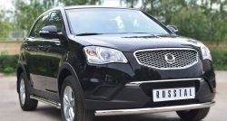 14 199 р. Одинарная защита переднего бампера диаметром 63 мм SLITKOFF SSANGYONG Actyon дорестайлинг (2010-2013)  с доставкой в г. Москва. Увеличить фотографию 4