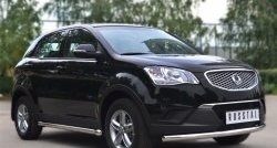 14 849 р. Защита порогов из круглой трубы диаметром 63 мм Russtal  SSANGYONG Actyon (2010-2013) дорестайлинг (Защита порогов с со скосами на торцах (вариант 1))  с доставкой в г. Москва. Увеличить фотографию 4