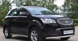 14 849 р. Защита порогов из круглой трубы диаметром 63 мм Russtal SSANGYONG Actyon дорестайлинг (2010-2013) (Защита порогов с со скосами на торцах (вариант 1))  с доставкой в г. Москва. Увеличить фотографию 7