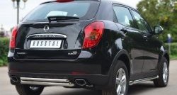 15 249 р. Защита заднего бампера (Ø63 и 42 мм, нержавейка) SLITKOFF SSANGYONG Actyon дорестайлинг (2010-2013)  с доставкой в г. Москва. Увеличить фотографию 4