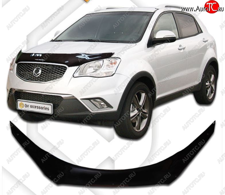 2 159 р. Дефлектора окон CA-Plastic  SSANGYONG Korando  2 (1996-2006) (Шелкография белая, Без хром.молдинга)  с доставкой в г. Москва