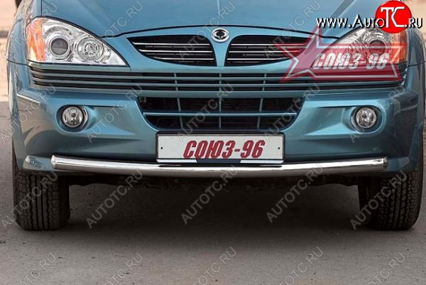 9 989 р. Защита переднего бампера одинарная Souz-96 (d60) SSANGYONG Kyron дорестайлинг (2005-2007)  с доставкой в г. Москва