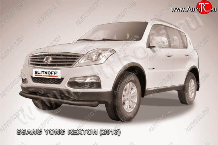 8 999 р. Защита переднего бампер Slitkoff  SSANGYONG Rexton  Y290 (2012-2017) (Цвет: серебристый)  с доставкой в г. Москва