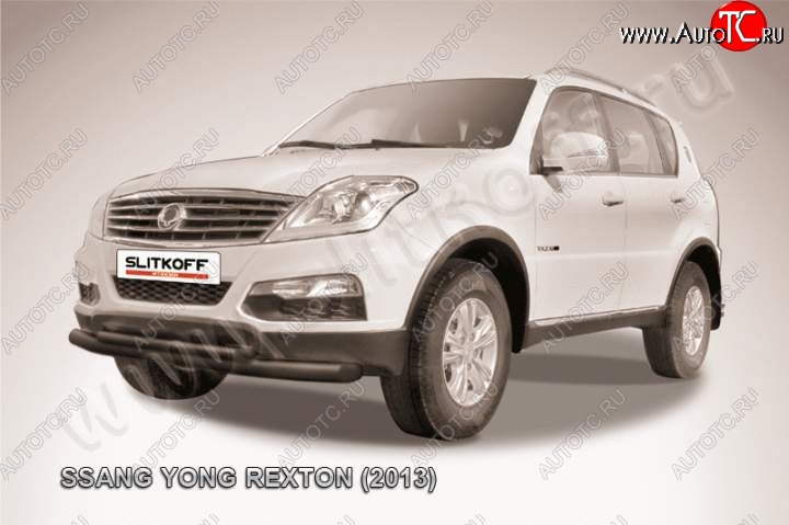 10 999 р. Защита переднего бампер Slitkoff  SSANGYONG Rexton  Y290 (2012-2017) (Цвет: серебристый)  с доставкой в г. Москва