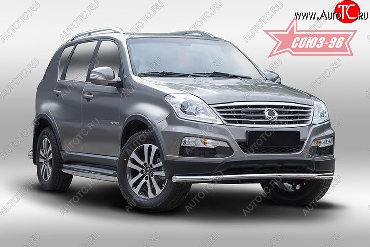 12 914 р. Защита переднего бампера одинарная Souz-96 (d60). SSANGYONG Rexton Y290 (2012-2017)  с доставкой в г. Москва