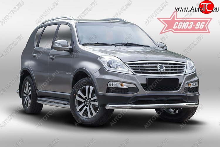 14 669 р. Защита переднего бампера одинарная Souz-96 (d76) SSANGYONG Rexton Y290 (2012-2017)  с доставкой в г. Москва