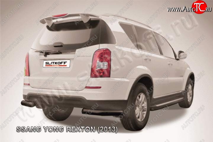 7 199 р. Уголки d76  SSANGYONG Rexton  Y290 (2012-2017) (Цвет: серебристый)  с доставкой в г. Москва