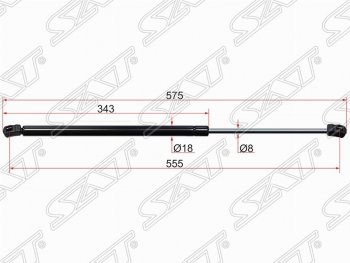 649 р. Газовый упор крышки багажника SAT  SSANGYONG Rexton ( Y200,  Y250,  Y290) (2001-2017)  с доставкой в г. Москва. Увеличить фотографию 1