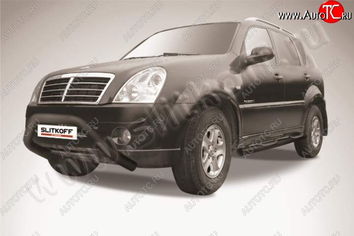 21 449 р. Кенгурятник d76 низкий широкий мини  SSANGYONG Rexton  Y250 (2006-2012) (Цвет: серебристый)  с доставкой в г. Москва