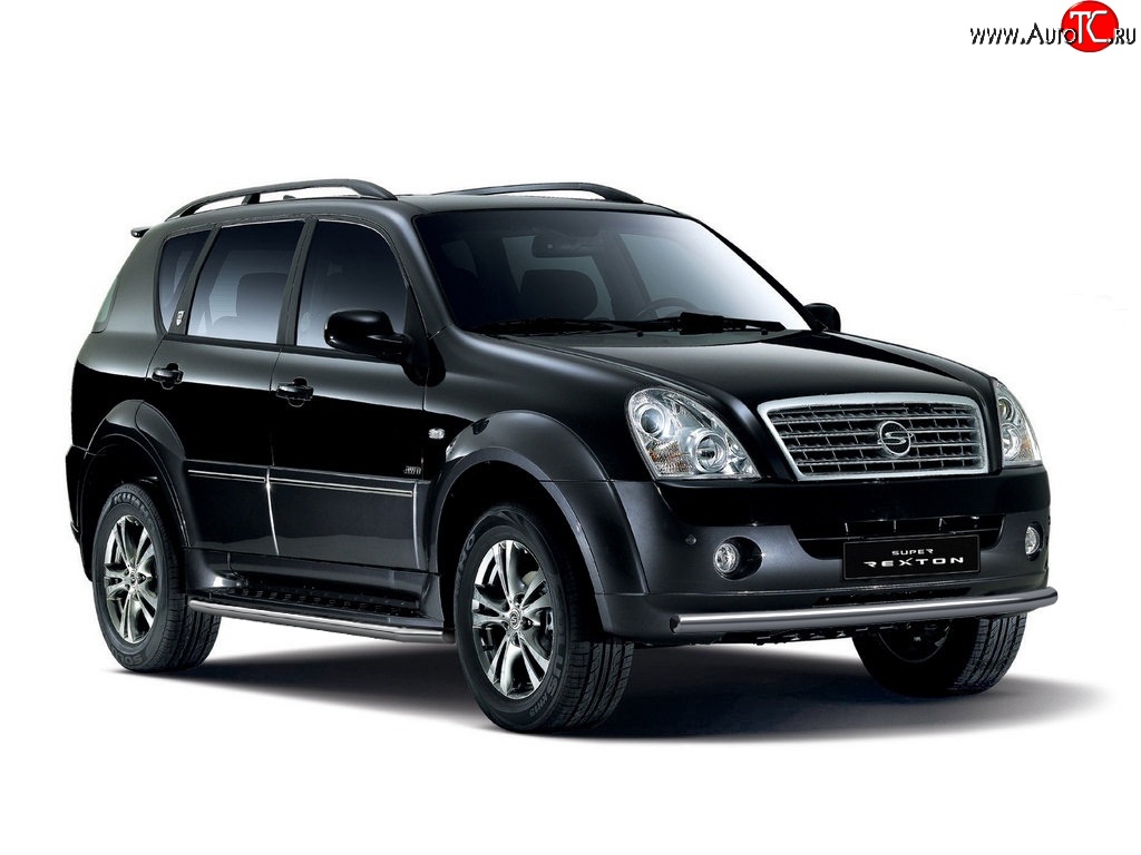 4 499 р. Защита порогов из трубы Ø51 Petroil Tuning. SSANGYONG Rexton Y250 (2006-2012) (Нержавеющая полированная сталь)  с доставкой в г. Москва