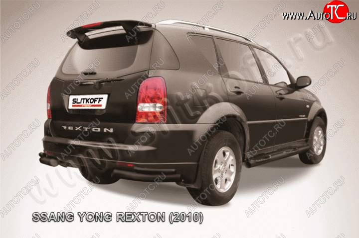 8 999 р. Уголки d76+d42 двойные SSANGYONG Rexton Y250 (2006-2012) (Цвет: серебристый)  с доставкой в г. Москва