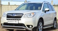 22 999 р. Защита переднего бампера (2 трубыØ63 мм, волна, нержавейка) SLITKOFF  Subaru Forester  SJ (2012-2016) дорестайлинг  с доставкой в г. Москва. Увеличить фотографию 4