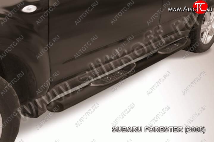 13 749 р. Защита порогов Slitkoff Subaru Forester SH (2008-2013) (Цвет: серебристый)  с доставкой в г. Москва