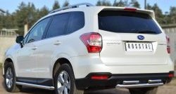 16 999 р. Защита заднего бампера (2 трубы Ø63 и 42 мм, нержавейка) SLITKOFF  Subaru Forester  SJ (2012-2016) дорестайлинг  с доставкой в г. Москва. Увеличить фотографию 4