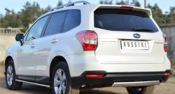 14 999 р. Защита заднего бампера (Ø75x42 мм, нержавейка) Russtal Subaru Forester SJ дорестайлинг (2012-2016)  с доставкой в г. Москва. Увеличить фотографию 4