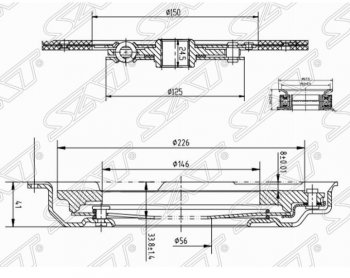 10 249 р. Комплект сцепления SAT (EJ254/EJ20#/EJ18S не турбо) Subaru Legacy BD/B11 седан дорестайлинг (1993-1996)  с доставкой в г. Москва. Увеличить фотографию 2