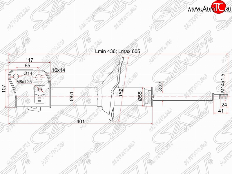 3 499 р. Правый амортизатор передний SAT  Subaru Forester  SF (2000-2002) рестайлинг  с доставкой в г. Москва