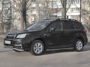 27 999 р. Защита переднего бампера (2 трубы Ø63 и 42 мм, нержавейка) SLITKOFF Subaru Forester SJ рестайлинг (2016-2019)  с доставкой в г. Москва. Увеличить фотографию 3