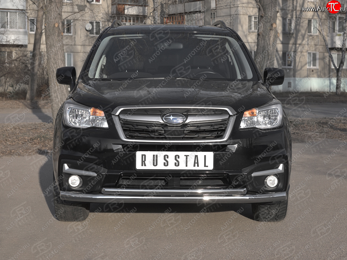 26 999 р. Защита переднего бампера SLITKOFF d63 секции-d42 дуга Subaru Forester SJ рестайлинг (2016-2019)  с доставкой в г. Москва