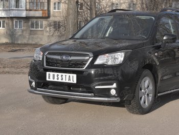 26 999 р. Защита переднего бампера SLITKOFF d63 секции-d42 дуга Subaru Forester SJ рестайлинг (2016-2019)  с доставкой в г. Москва. Увеличить фотографию 2