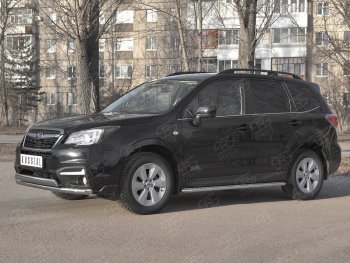 13 999 р. Защита переднего бампера (2 трубы Ø63 и 75х42 мм, нержавейка) Russtal Subaru Forester SJ рестайлинг (2016-2019)  с доставкой в г. Москва. Увеличить фотографию 4