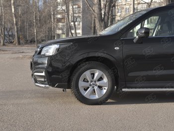 13 999 р. Защита переднего бампера (2 трубы Ø63 и 75х42 мм, нержавейка) Russtal Subaru Forester SJ рестайлинг (2016-2019)  с доставкой в г. Москва. Увеличить фотографию 3