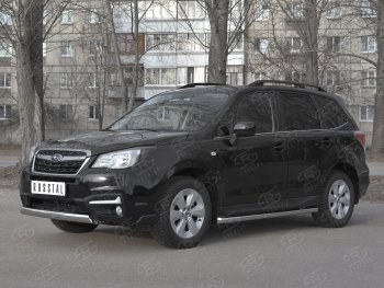 15 649 р. Защита переднего бампера (Ø75x42 мм, нержавейка) Russtal Subaru Forester SJ рестайлинг (2016-2019)  с доставкой в г. Москва. Увеличить фотографию 4