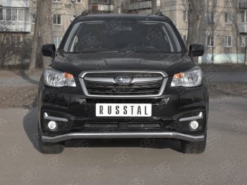 Защита переднего бампера SLITKOFF d63 волна Subaru Forester SJ рестайлинг (2016-2019)