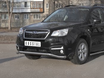 20 599 р. Защита переднего бампера SLITKOFF d63 волна Subaru Forester SJ рестайлинг (2016-2019)  с доставкой в г. Москва. Увеличить фотографию 2