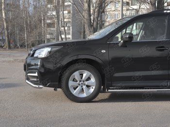 20 599 р. Защита переднего бампера SLITKOFF d63 волна Subaru Forester SJ рестайлинг (2016-2019)  с доставкой в г. Москва. Увеличить фотографию 3