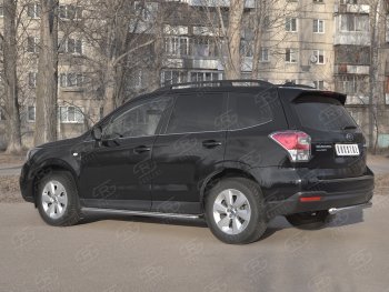 17 349 р. Защита заднего бампера (Ø63, нержавейка) SLITKOFF Subaru Forester SJ рестайлинг (2016-2019)  с доставкой в г. Москва. Увеличить фотографию 3