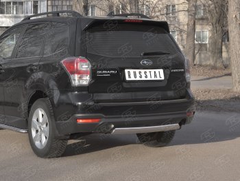 9 999 р. Защита заднего бампера (Ø75х42 мм, нержавейка) Russtal  Subaru Forester  SJ (2016-2019) рестайлинг  с доставкой в г. Москва. Увеличить фотографию 2