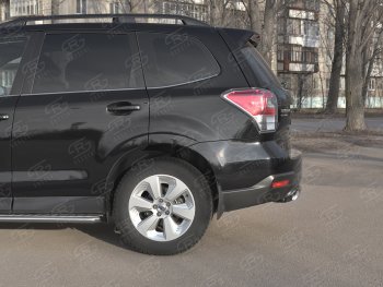 9 999 р. Защита заднего бампера (Ø75х42 мм, нержавейка) Russtal  Subaru Forester  SJ (2016-2019) рестайлинг  с доставкой в г. Москва. Увеличить фотографию 3