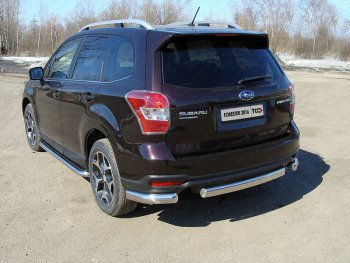 Защита заднего бампера (овальная) ТСС 75х42 мм Subaru (Субару) Forester (Форестер)  SJ (2016-2019) SJ рестайлинг