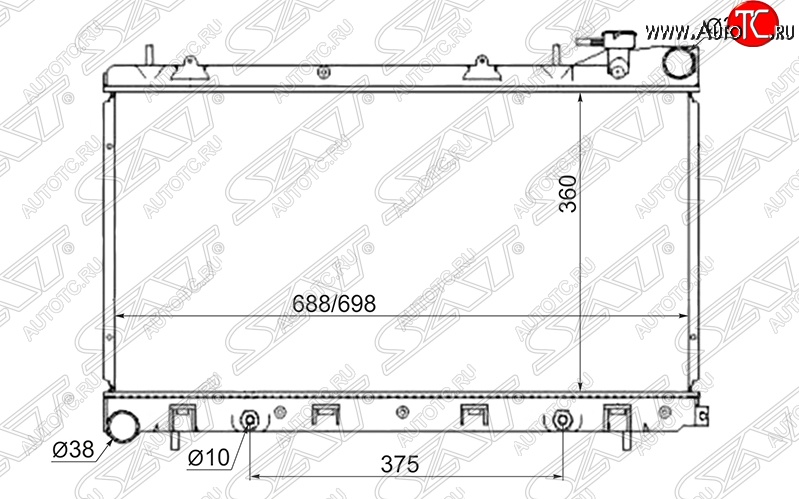 6 999 р. Радиатор двигателя SAT (пластинчатый) Subaru Impreza GD седан дорестайлинг (2000-2002)  с доставкой в г. Москва