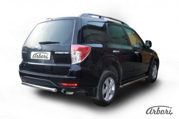 8 999 р. Защита заднего бампера Arbori Subaru Forester SH (2008-2013)  с доставкой в г. Москва. Увеличить фотографию 2