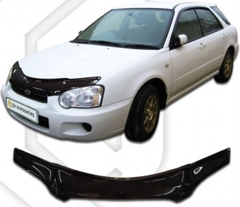 Дефлектор капота (GD2, GDA) CA-Plastiс Subaru (Субару) Impreza (Импреза) ( GD,  GG) (2002-2005) GD, GG седан 1-ый рестайлинг, хэтчбэк 1-ый рестайлинг